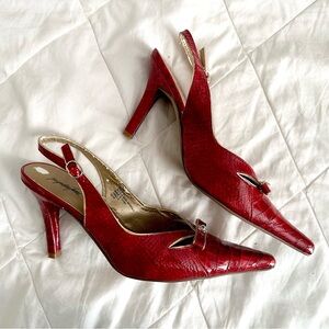 Elegant Red Slingback Heels